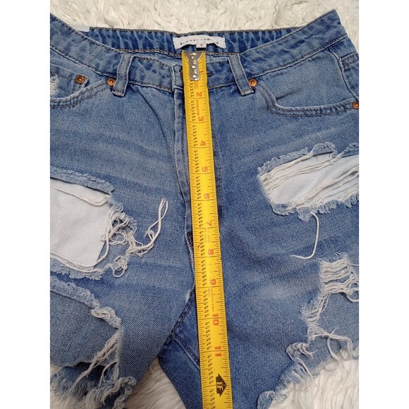 Almost Famous Super High Rise Distressed Cutoff Denim Jean Shorts Womens Size 5 - Picture 5 of 10